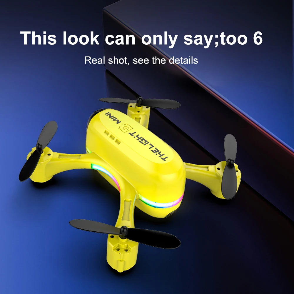 2024 V6 blue mini aerial photography drone HD dual-camera remote control aircraft racing lights flow positioning aircraft supplier