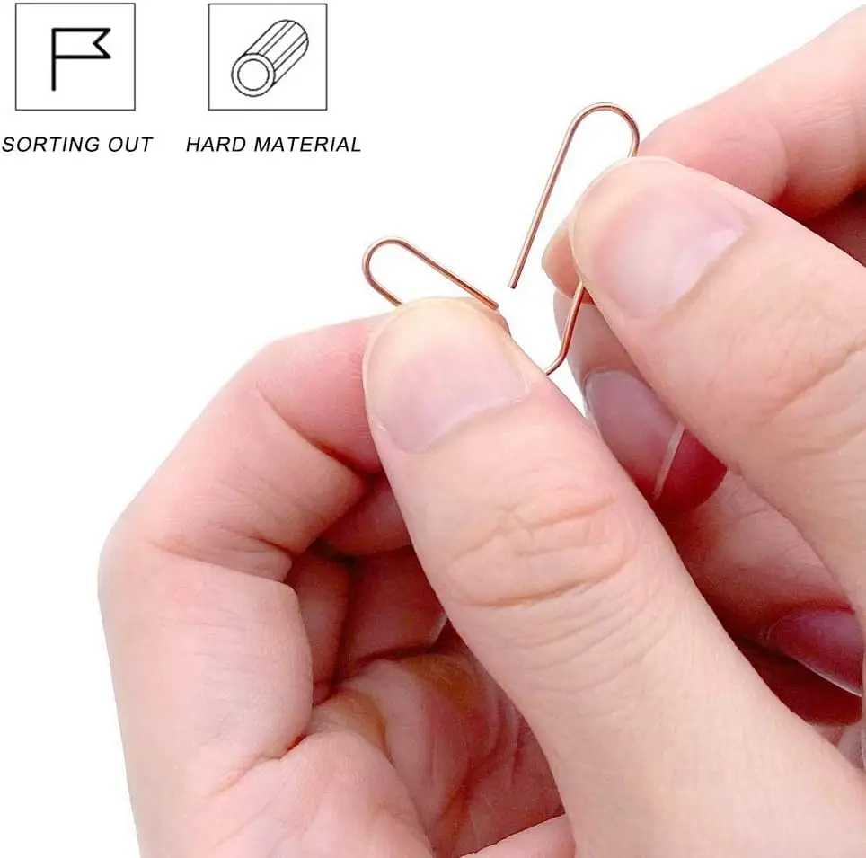 Bulk Packing 2 Inches Length Rose Gold Paper Clips for Bookmark Organize Home Office School