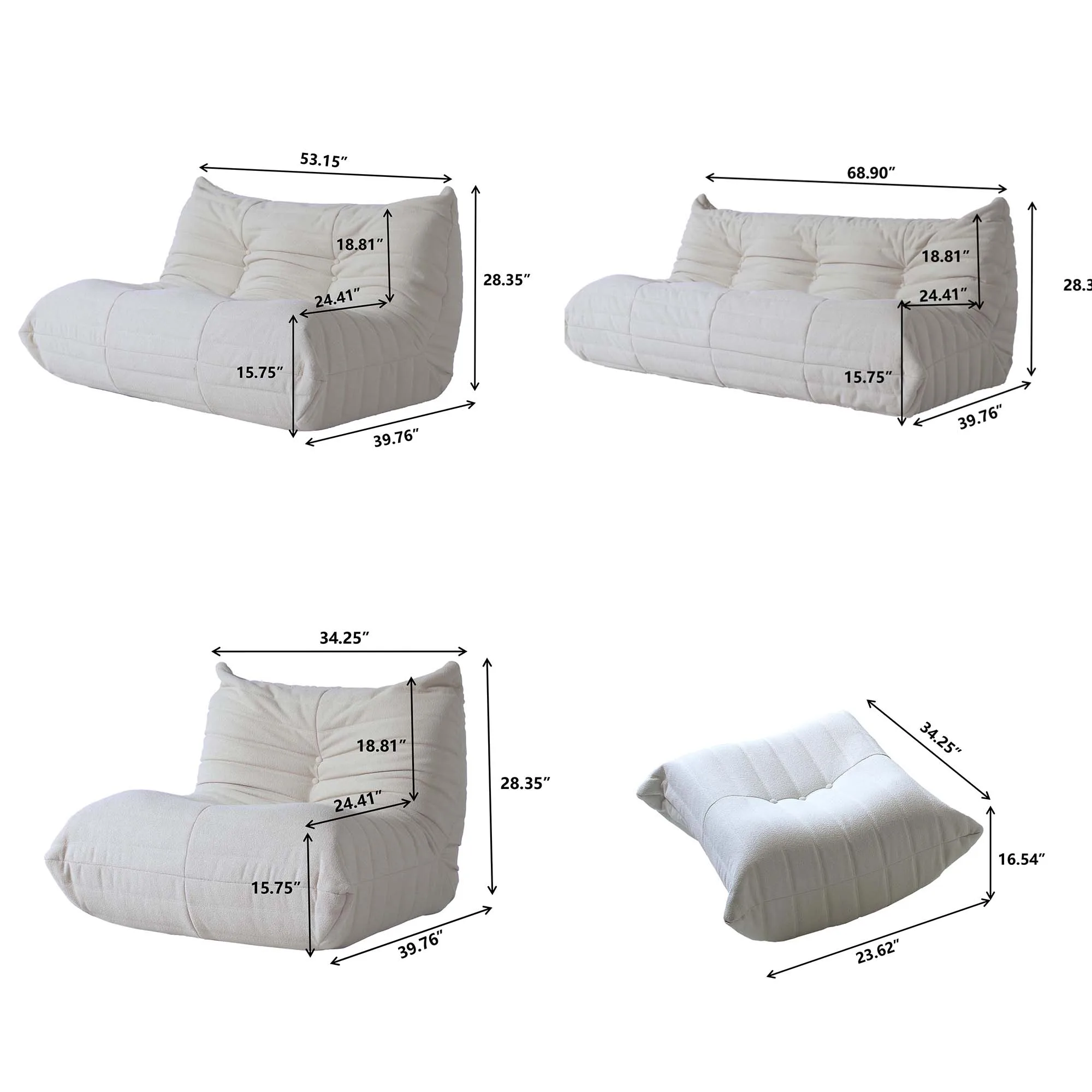 ATUNUS Drop Shipping Yellow Nordic Living Room Sofa 1 2 3 Ottoman Seater Couch Sectional Floor Single Lazy Chair SofaS Sets