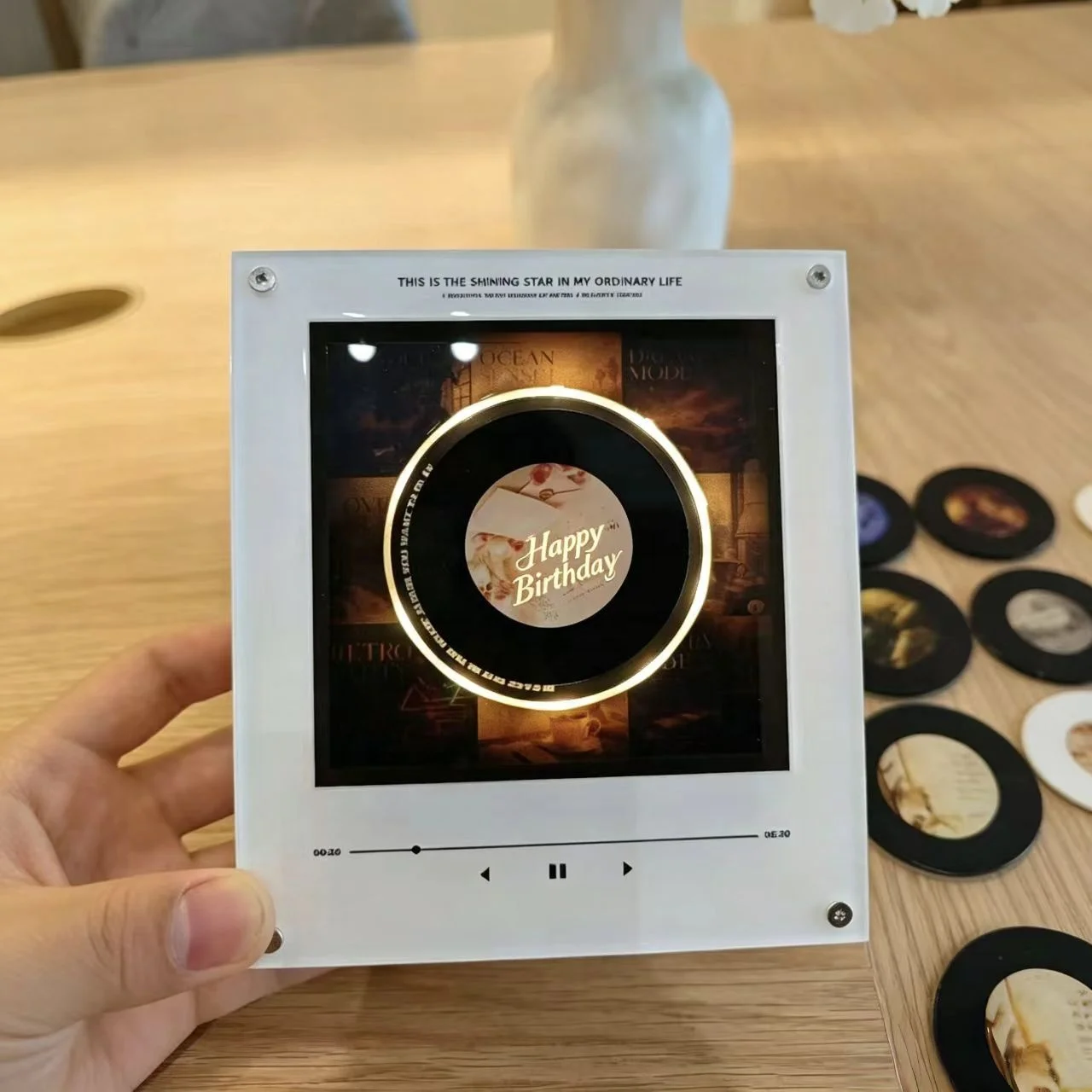 BTSアルバムカバーNFC回転式冷蔵庫マグネットミュージックプレーヤー
