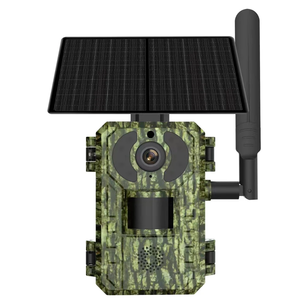 AU Ip66 Waterproof Hunting Camera 7800Mah Battery Two Way Speak Trail Gaming Camera For Outdoor Wildlife Cam With 4W Solar Panel 12