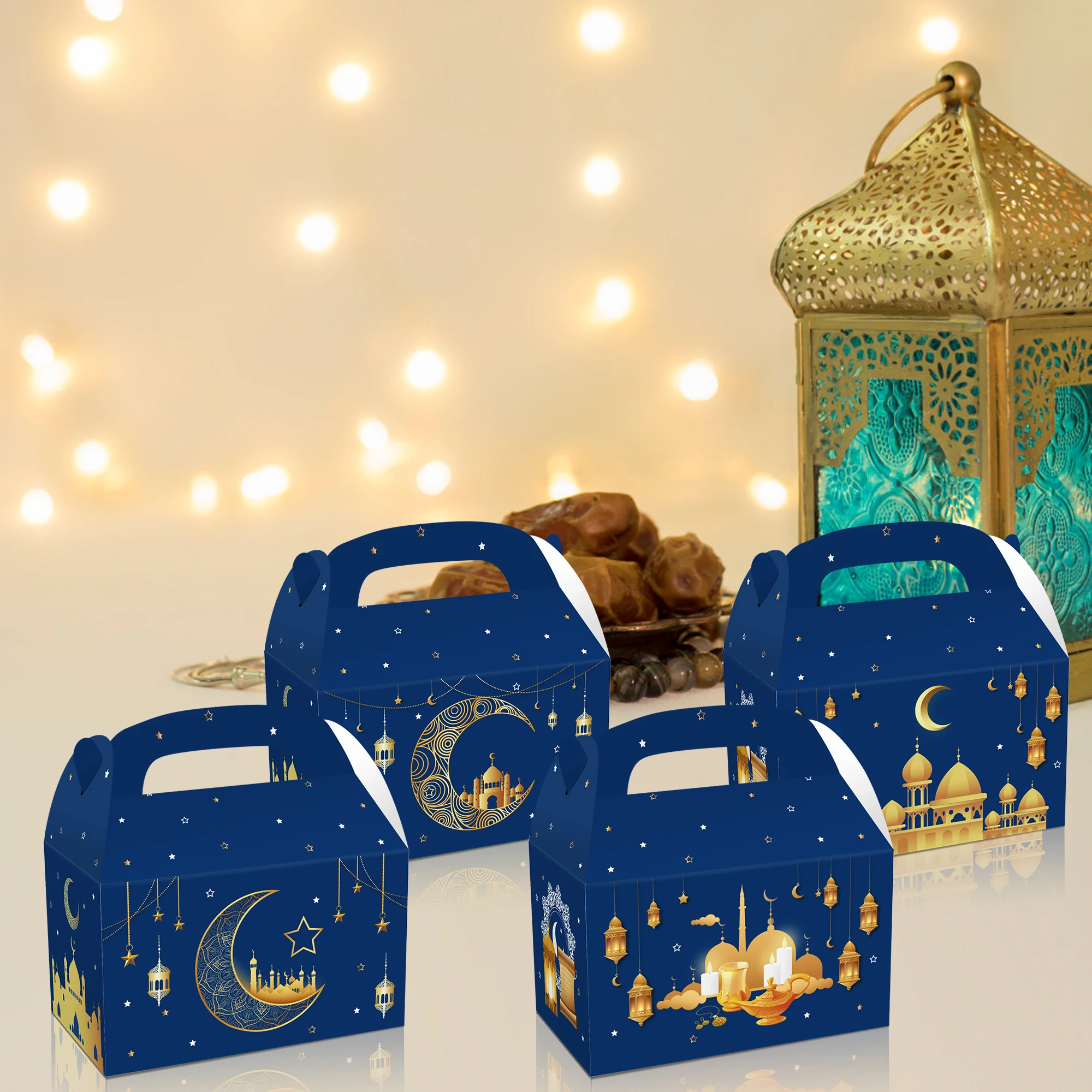 Huancai Ramadan Eid Mubarak Candy Treat Boxes - Kraft Paper