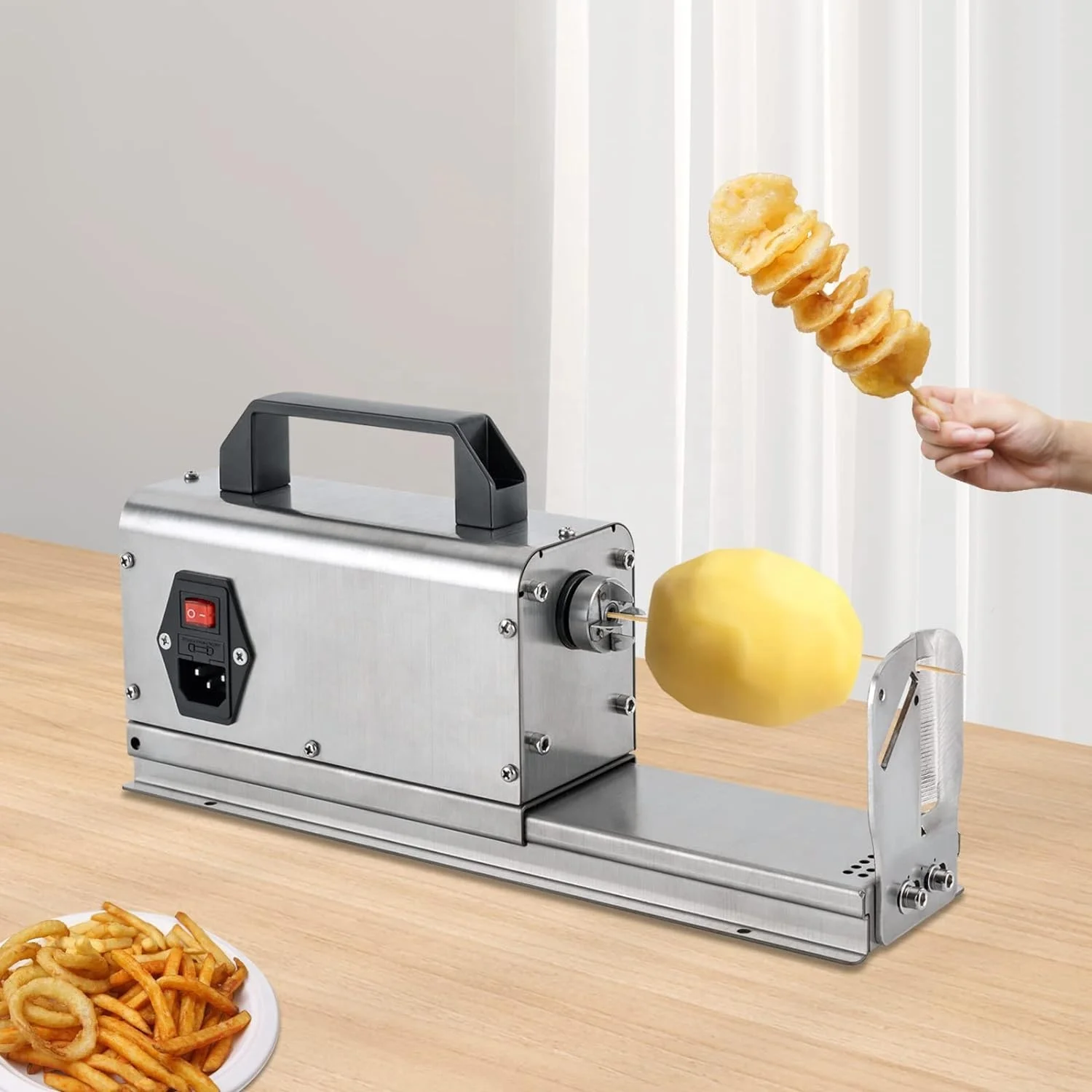 Electric and Manual Sweet Potato Slicer/Twist Potato Machine/Potato Chips Cutter Spiral Potato Cutter Slicer With Counter