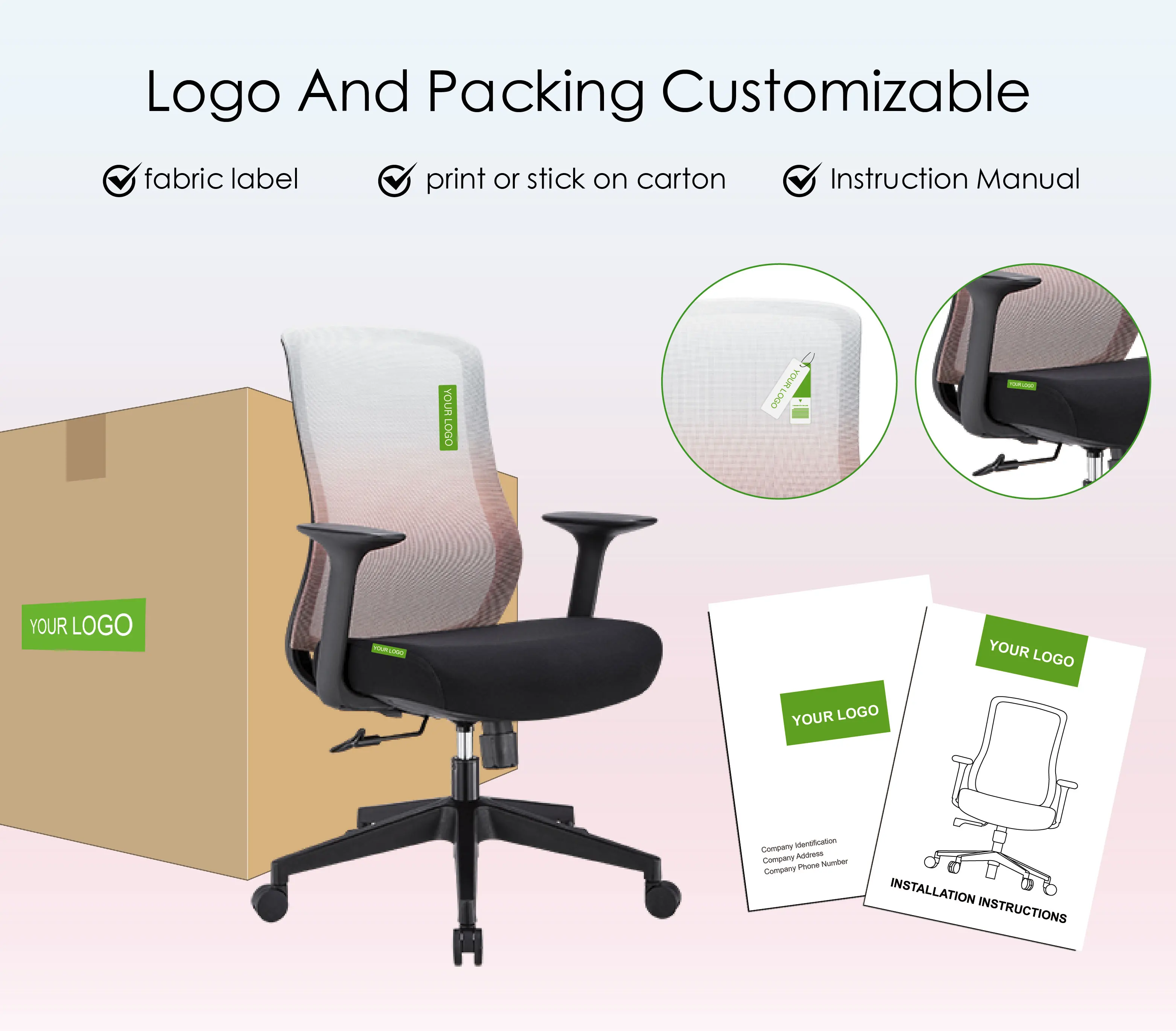 product comfortable ergonomic chair for office mesh swivel office chair chair with sliding sillas de oficina-6