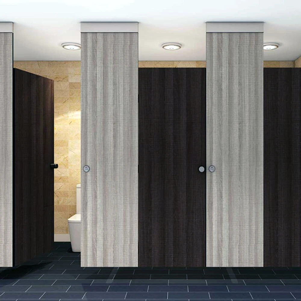 Factory Price High Quality HPL Ceiling Hung Bathroom Room Stall Wall Dividers Toilet Partitions With Stainless Hardware