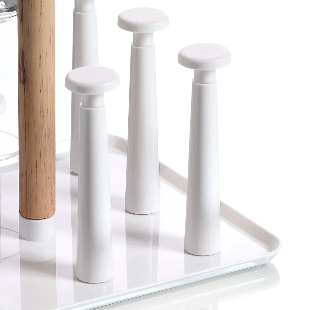 Creative Simple Plastic High Quality Kitchen Storage Tray Wall Mounted Single Tier Drip Cup Plate Holder European Style Durable