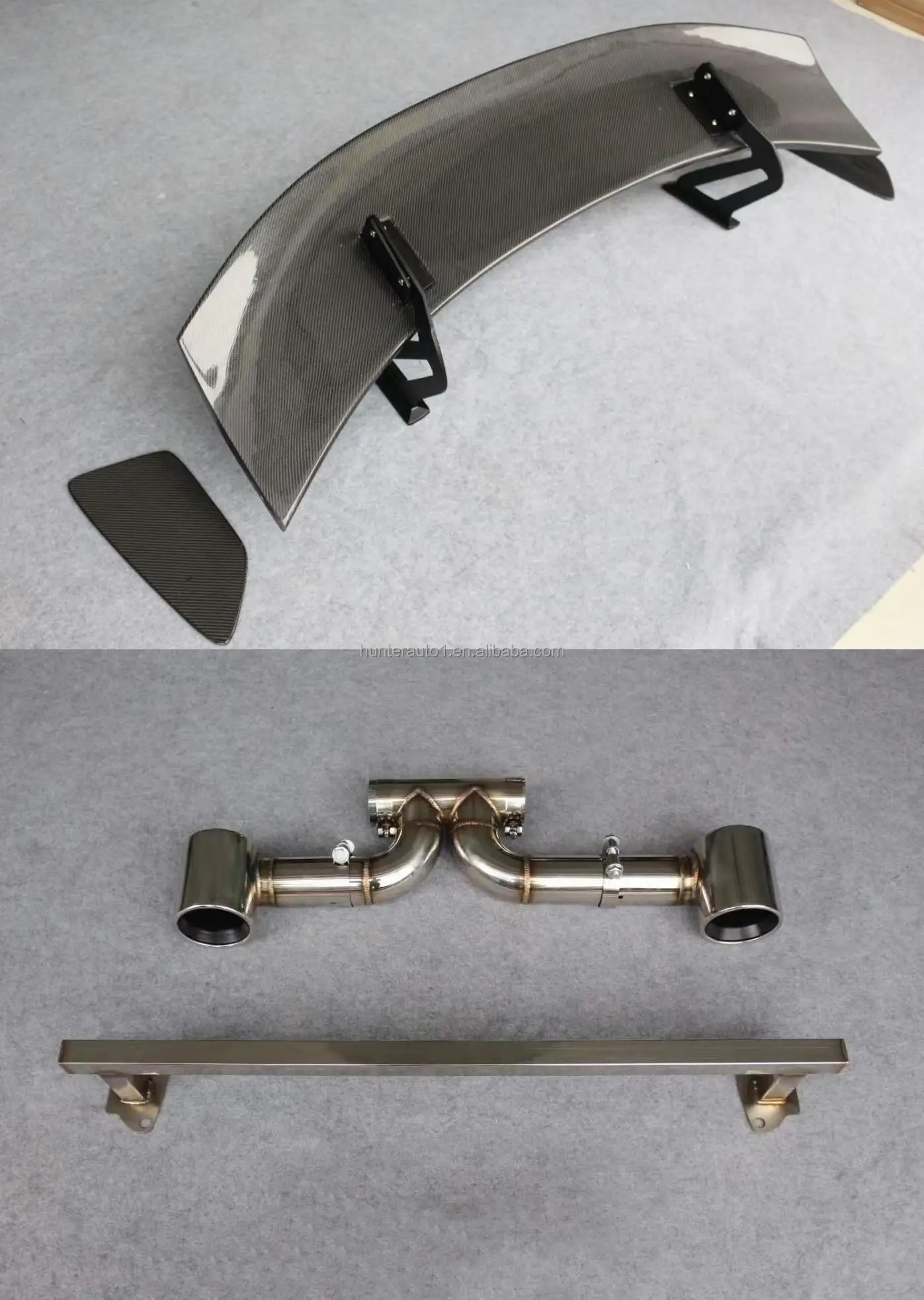 Car Body Parts Gt4 Style Front Bumper Rear Bumper Exhaust Tip Spoiler