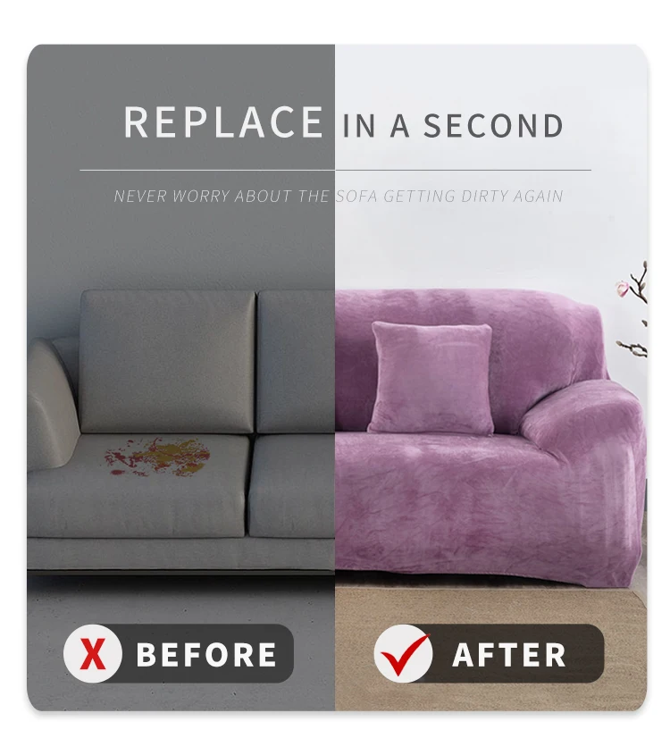 Wish Hot Velvet Sofa Cover Wholesale Elastic Protective Sofa Cover