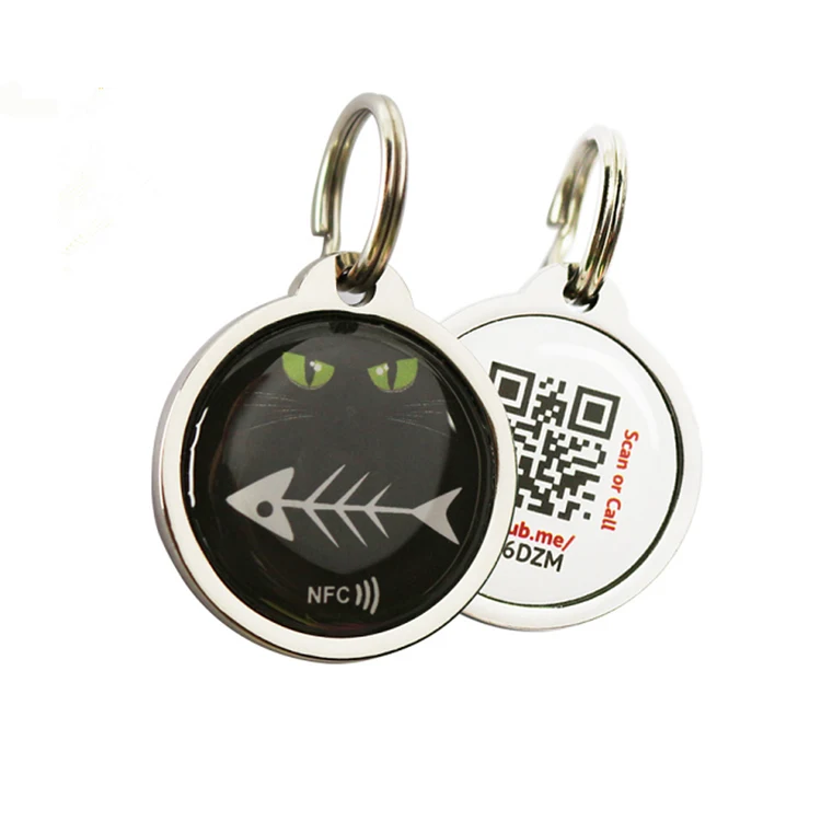 Nfc Epoxy Rfid Key Fob Metal Ring Hang Resin Coated Crystal