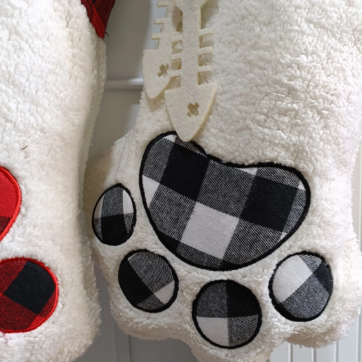 Оптовая продажа, рождественские чулки, роскошное украшение, собачья лапа, рождественские чулки Sherpa, рождественские чулки, носки