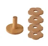 Juego de 4 posavasos de madera de haya