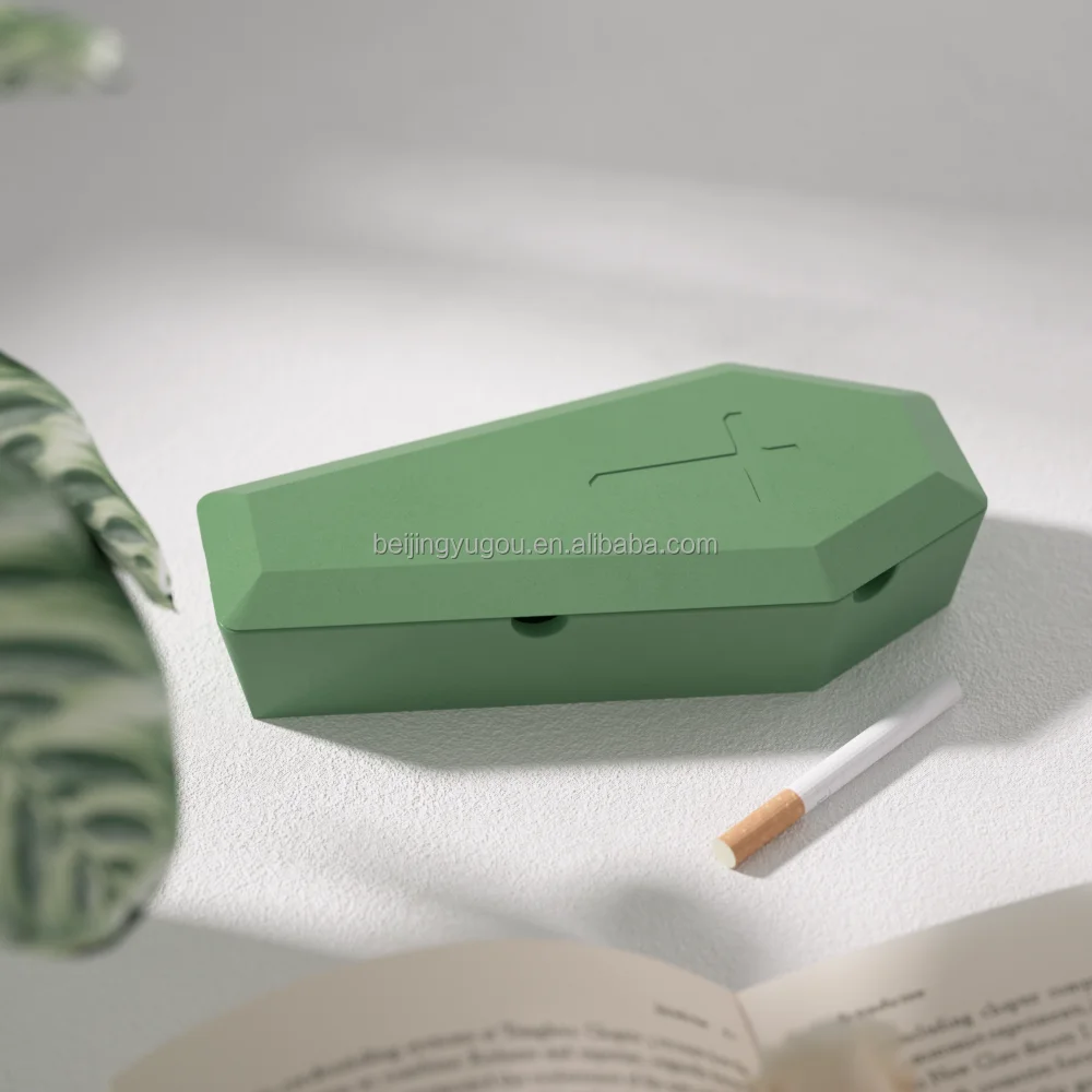 Современный Зеленый Крест Дизайн бетонные пепельницы для сигарет с пользовательским логотипом внутреннего стола декор курения бездымный дизайн