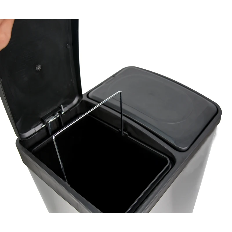Мусорная корзина из нержавеющей стали 40L 45L 54L с двойным тройным отделением