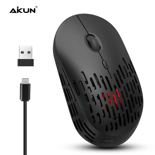 AIKUN Rechargeable BT/2.4G Wireless Mouse BT832, Quiet Click,Auto Sleep- Portable Computer Mice for PC, Tablet and Laptop