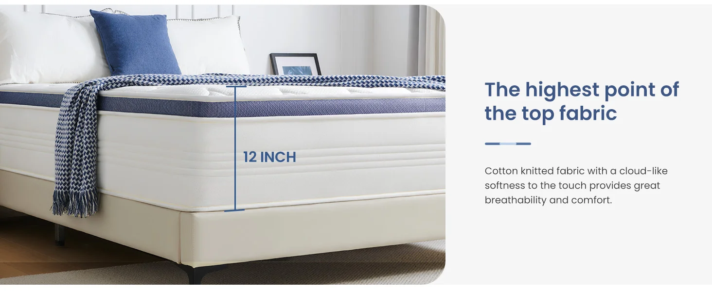 hot sale 3d concave convex pattern memory foam hybrid twin mattress cover-4
