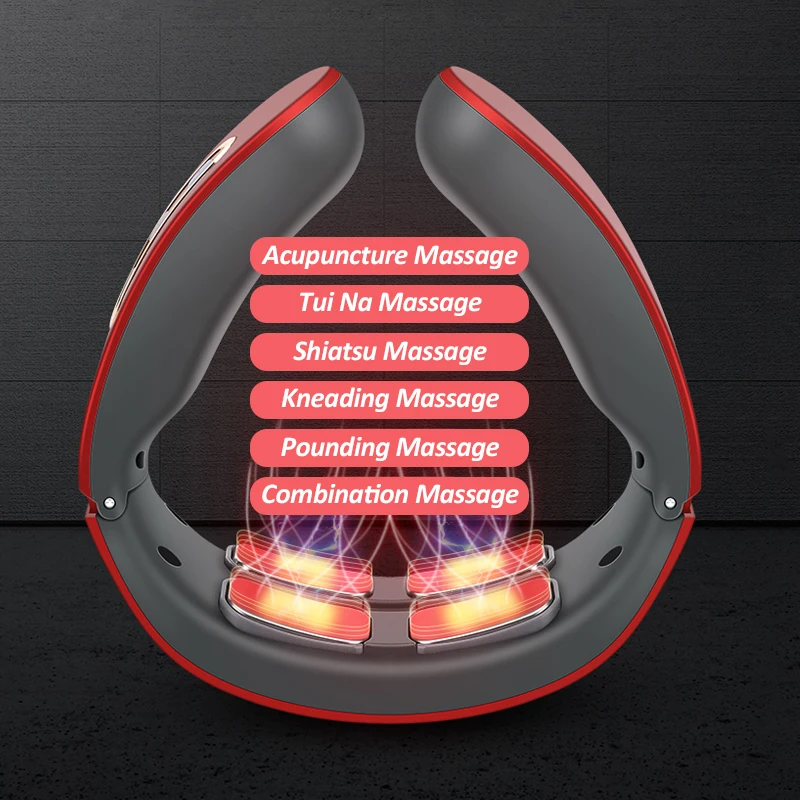 Multi Functional  Four Heads Tens Low Frequency Pulses Neck Massager