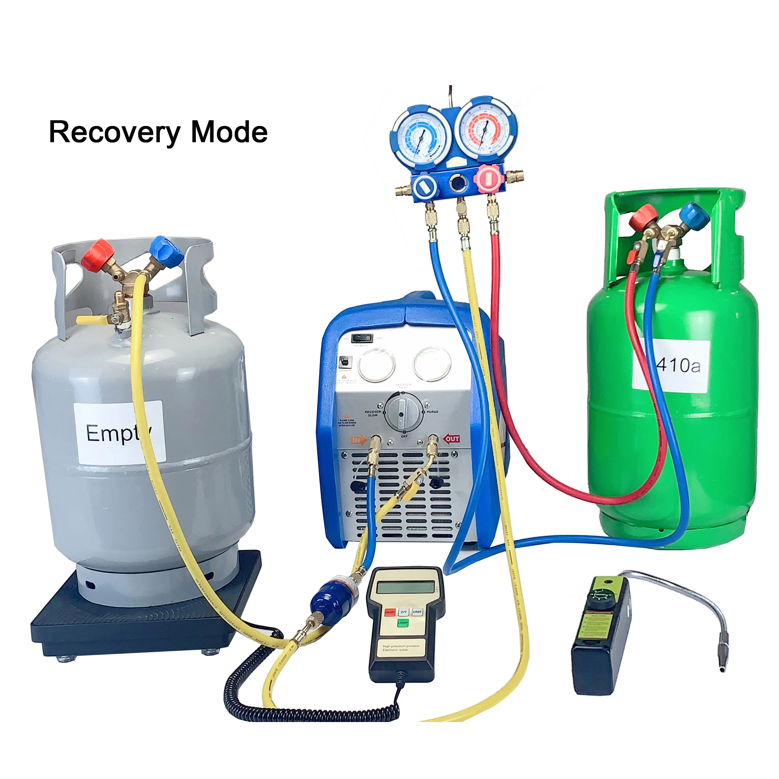 Portable 1HP Refrigerant Recovery Machine for Auto air Conditioning Maintenance R32 R410A 1234YF Refrigerants