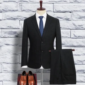 Autumn and Winter Woolen Men's Suit Three-Piece Warm Fashion Suits 2 Pieces for Business