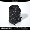 White ink on black background
