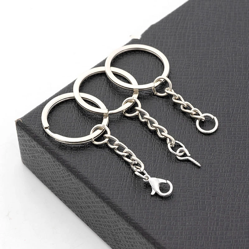 Screw Eye Pins Keychain Hot 25/30mm Silver Plated Metal Blank