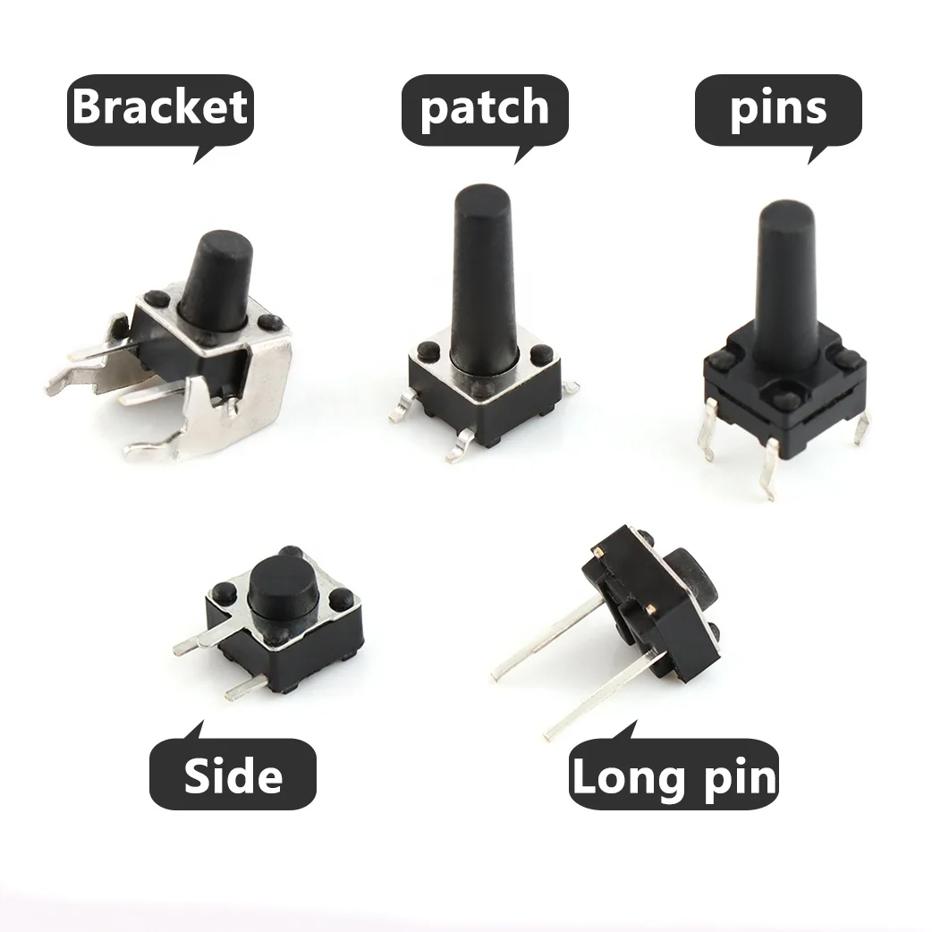 50 Pulsadores Laterales 12V 4 Pines SMD | Interruptor Táctil De Tortuga Grande 4x6mm | Momentáneo Para Teléfonos, MP4, Teclados