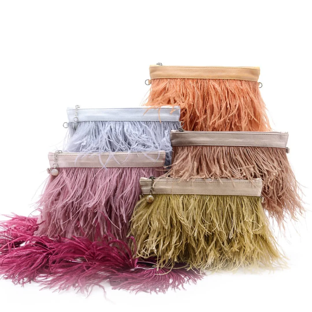 FRANGE EN PLUMES D'AUTRUCHE 8-10CM