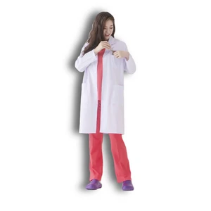 White Scrub Sets for Hospital Use Long Sleeve Unisex Medical Coat for Doctors and Nurses College Students