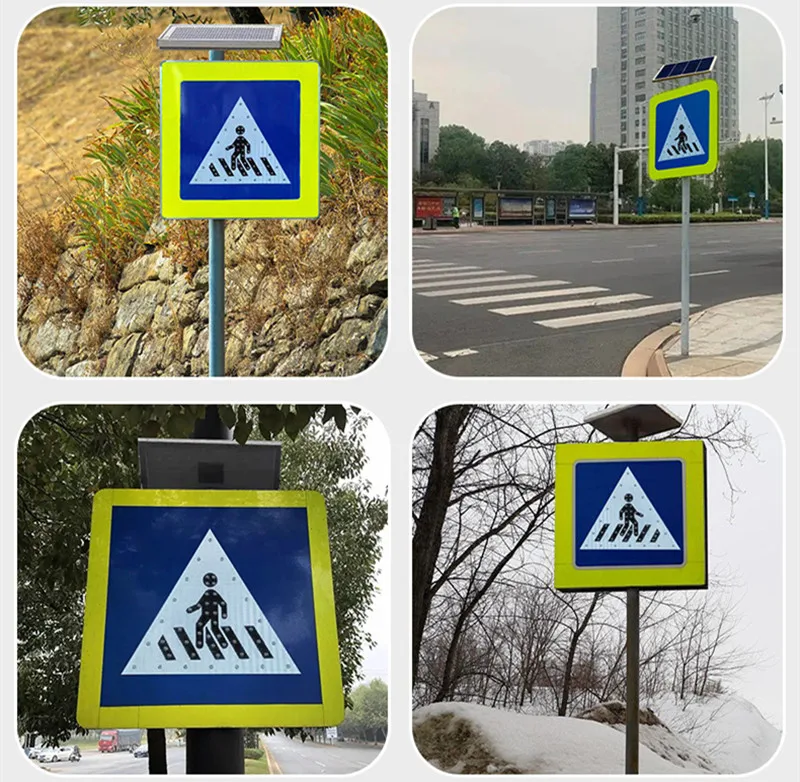 Aluminium Traffic Sign Reflective Two-Way Arrow Board Solar Traffic Guide LED Light Portable Stop Road Sign