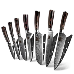 XYj 10pcs Kitchen Knife Set High Carbon Steel Chef Knives