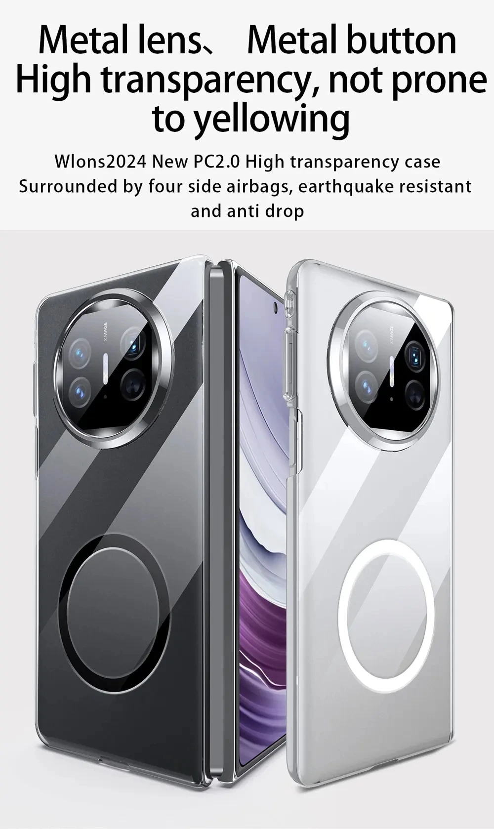 product for mate x5 x3 transparent hard pc magnetic shockproof camera protector case wls85 wlons-2