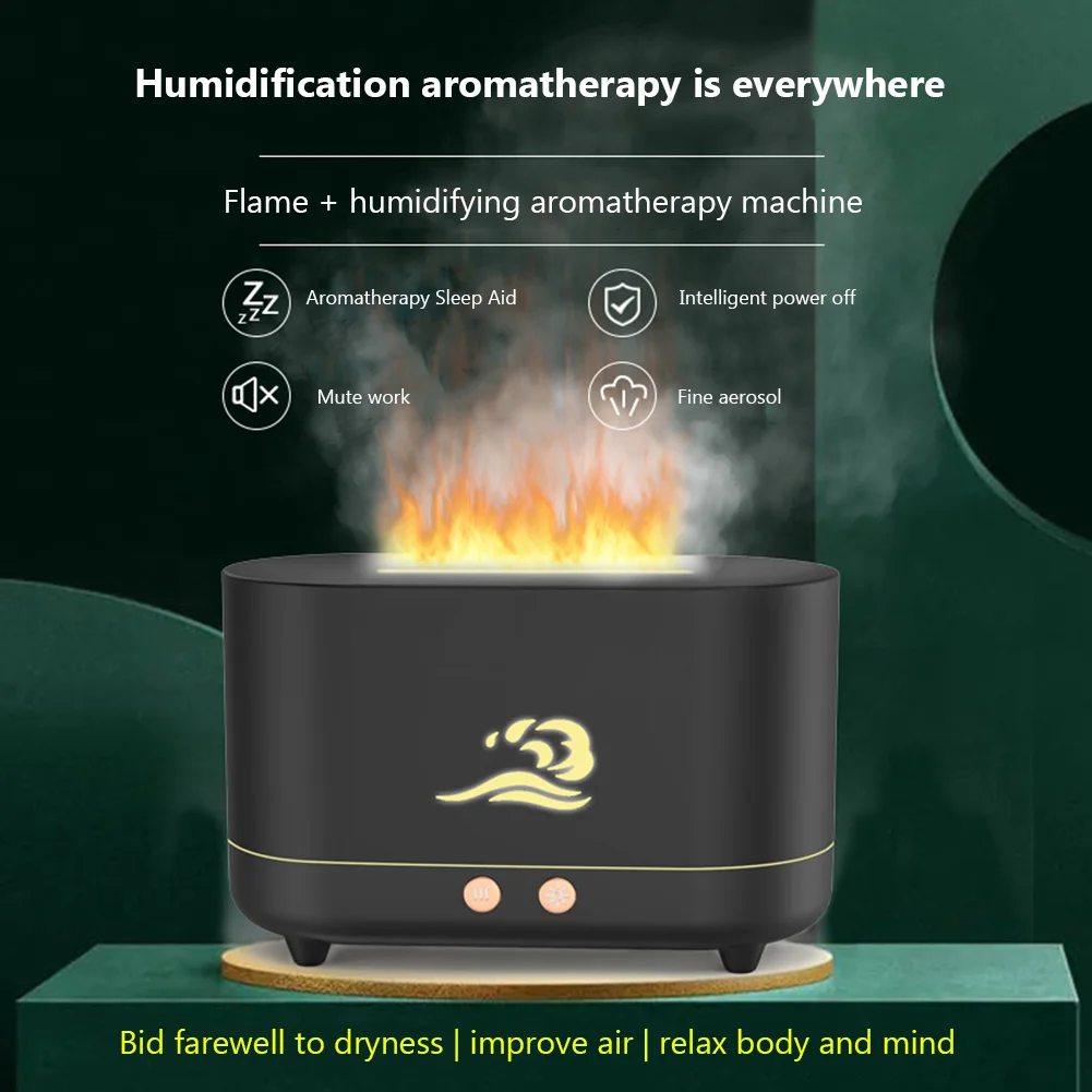 Simulation Flame Aromatherapy Machine Small Silent Humidifier Gift