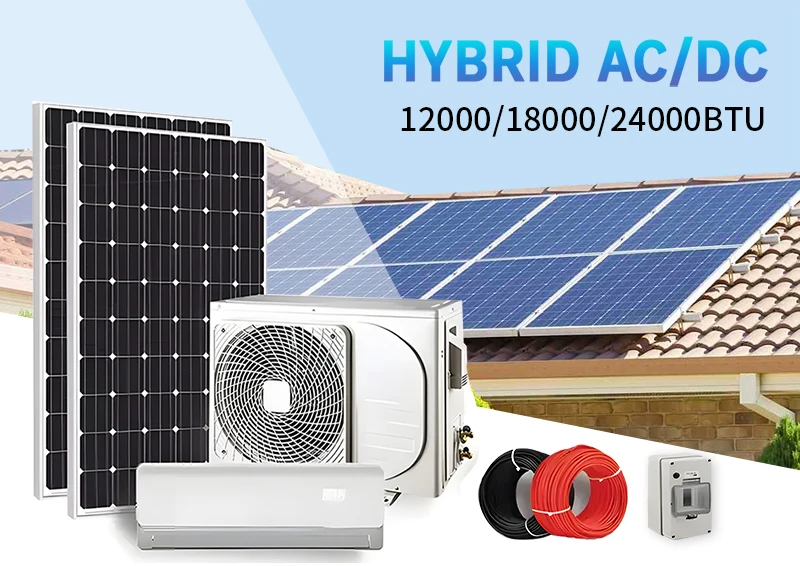 Hot Sale Cooling 12000btu 18000btu 24000btu On Grid Acdc Heating Hybrid Solar Air Conditioner 0687