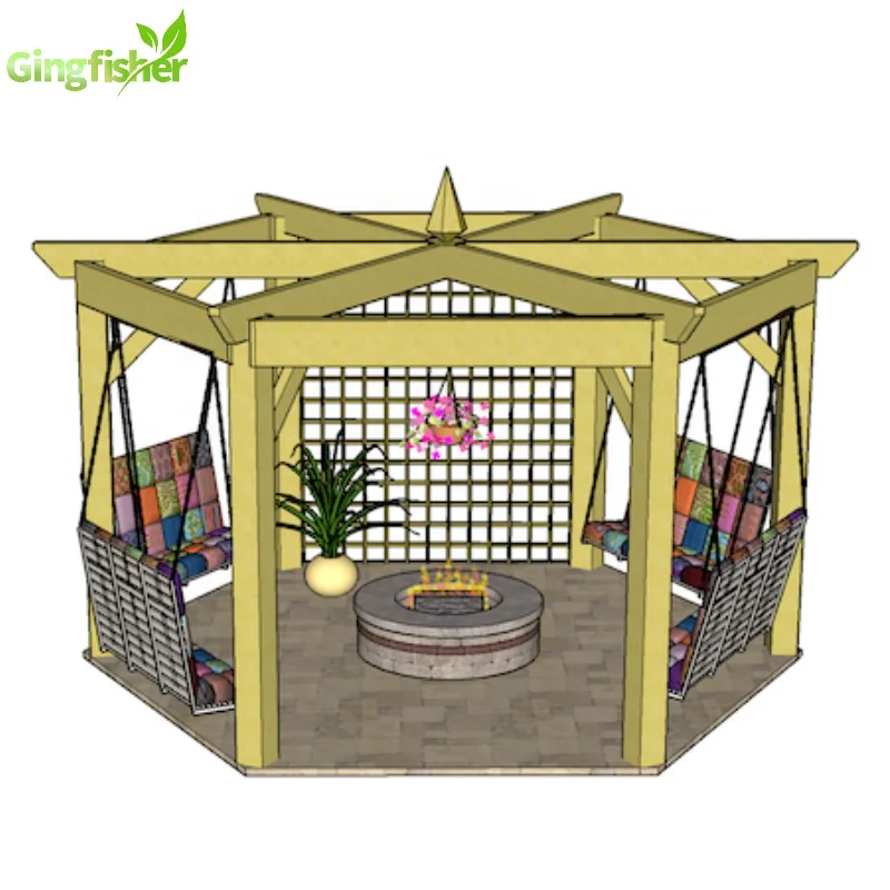 Round Pergola Designs Wooden Pagoda with Roof Pergola SALE