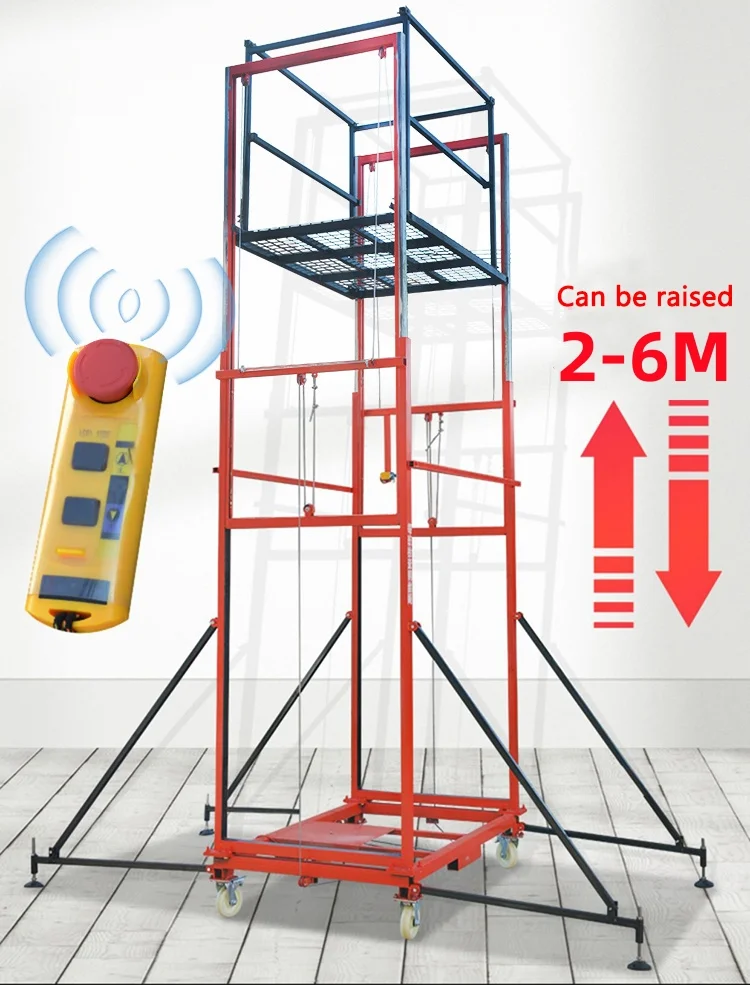 300kg 500kg New Fold Adjustable Portable Electric Scaffold 6m Lift