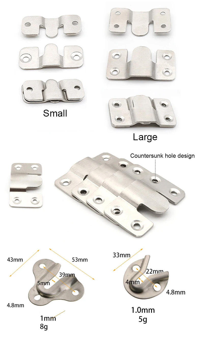 Stainless Steel Picture Frame Hook Furniture Hardware Accessories