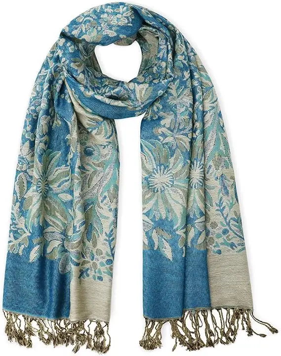 sachin and babi light blue dress Wedding Pashmina In Blush