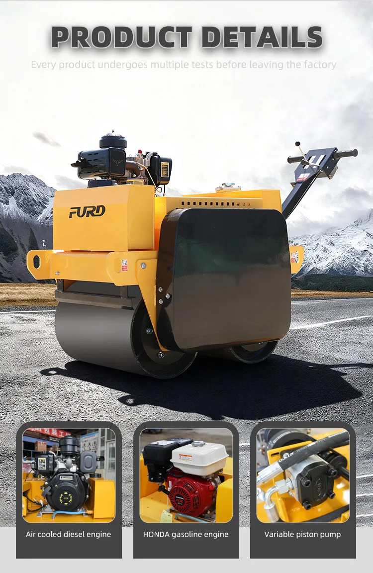 FURD Diesel Mini Hand Push Compactor 20KN Road Roller FYL-S600| Alibaba.com