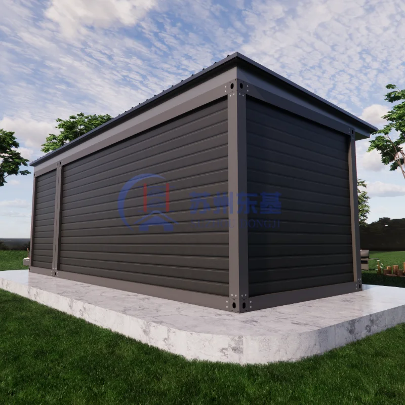 منزل صغير مسبق الصنع من الصين 26 قدم * 10 قدم مع ألواح ساندويتش وسقف مائل منزل حاويات وحداتي لمكتب