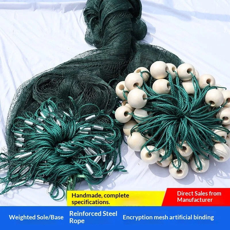 drag fishing net for sale 10 x 65ft Fish Net, Large Gill Fishing Net, Hand Made Nylon Beach Seine Nets, High Density Mesh Fishing Equipment Beach Drag Seining at Ponds, Creeks, Rivers Fish Drag Net: Durable &
