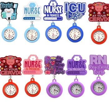 Custom Clock Badge Reel Glitter Acrylic Retractable Lanyard and Rotatable ID Holder with Belt Clip and Keychain