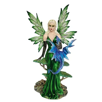 high quality painting large four season fairy with dragon figurine resin decoration