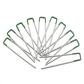 New Design Wholesale Price Outdoor u-Shaped Ground Nailing Green Galvanized Artificial Turf Nails