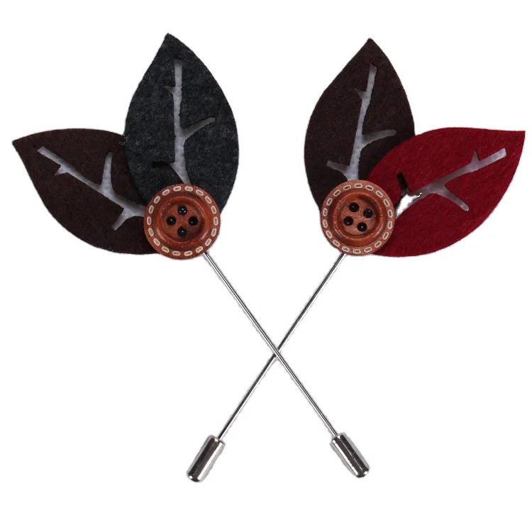 Китайская фабрика поставка металлических булавок для лацканов кожаных листьев оптовая