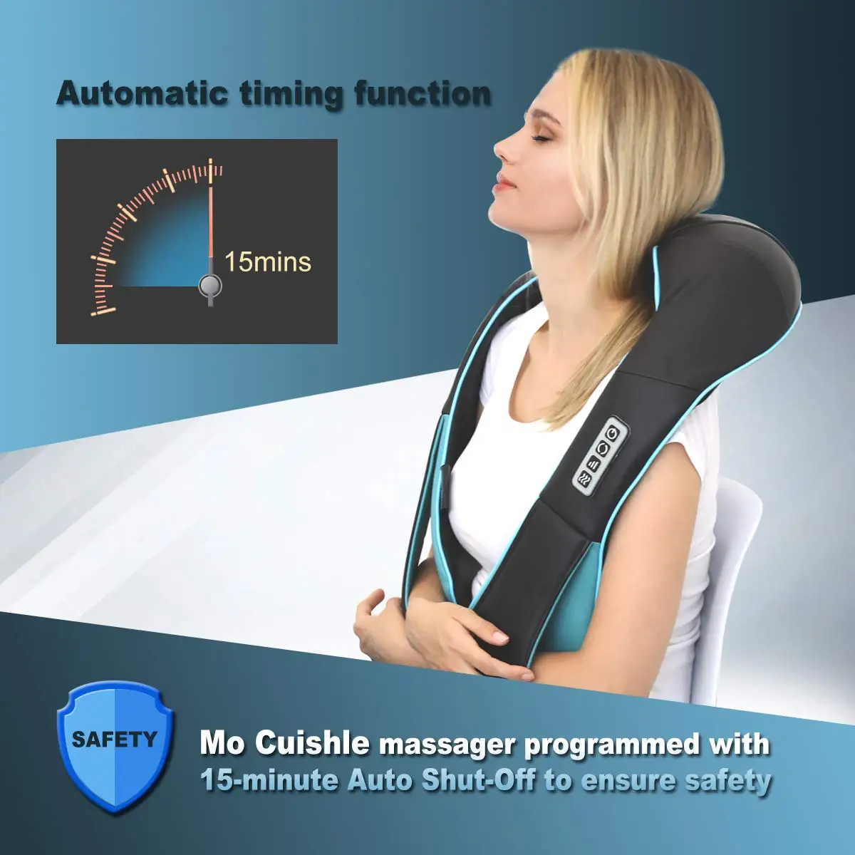 Mo Cuishle MO-BLT Black Electric With Heat Shiatsu Back Shoulder Neck  Massager
