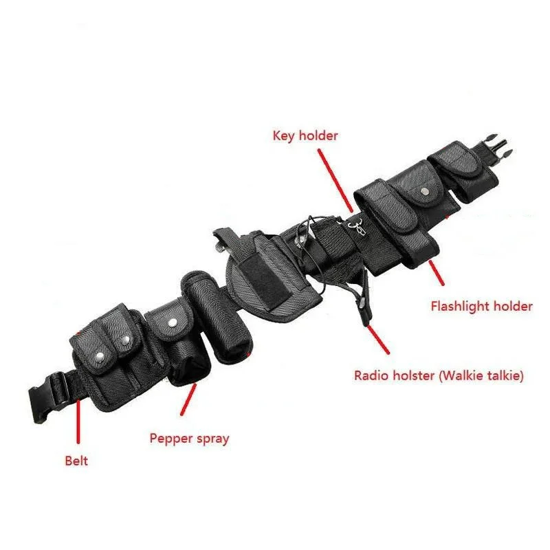 Outdoor Tactical Flashlight Pouch Wear-resistant Sets Multifunctional Utility Kit Belt Hiking Duty Belt Security Duty Belts