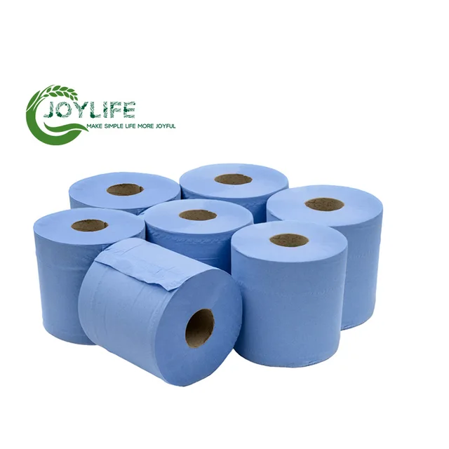 Premium Quality Colored Commercial Industrial Paper Towels Blue Rolls Recycled Bamboo Virgin 2ply Blue Hand Paper Towels Rolls
