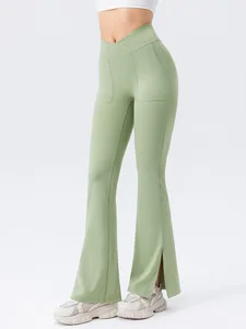 Wholesale Custom Logo Fitness Leggings Yoga Leggings Women Running Cycling Pants Sports Flare Leggings for Women