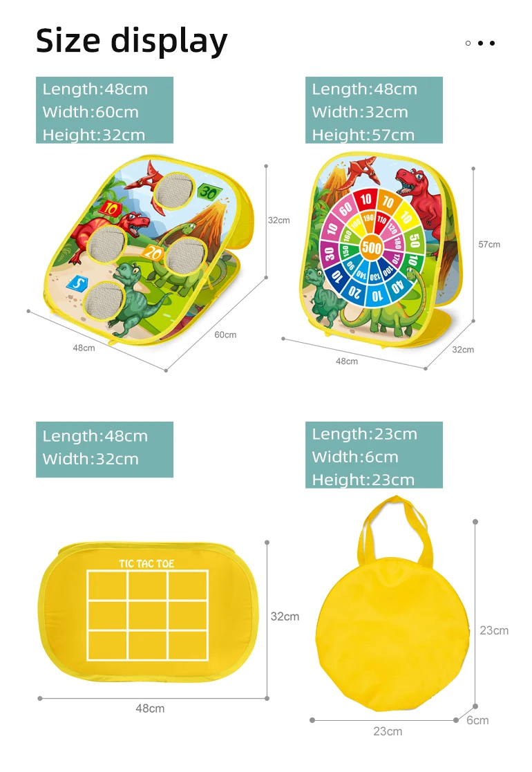 Kids Sports Toy Backyard Activities 3in1 Throwing Target Sport Set Toy