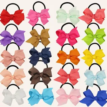 Sweet mini grosgrain ribbon bow hair tie girls hair bows hair band  wholesale hair accessories