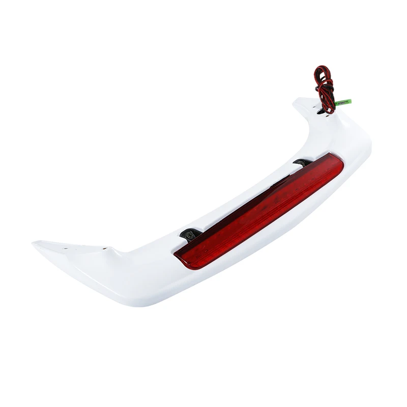 White Rear Trunk Spoiler with LED Red Lens for Honda Goldwing